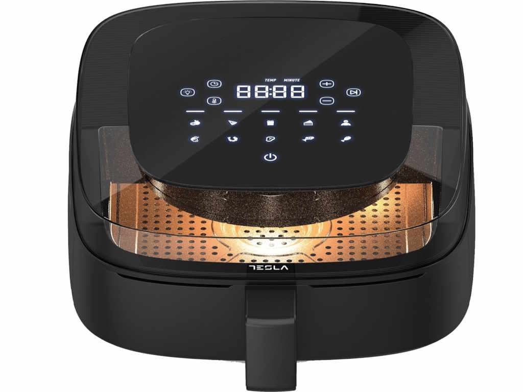 Friteuza aer cald Tesla AF550BG, 5 L, 1500WPanou digital, vizibilitate cos, 10 progr, Negru