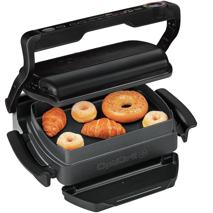 Gratar electric Tefal OptiGrill GC714834, 2000W, 6 programe automate de gatit, Senzor automat pentru gatit, Placi detasabile, Negru - 2 | YEO