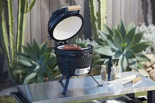 Gratar pe carbuni Kamado Osaka, structura ceramica, 55.5x43x47 cm, Negru - 1 | YEO