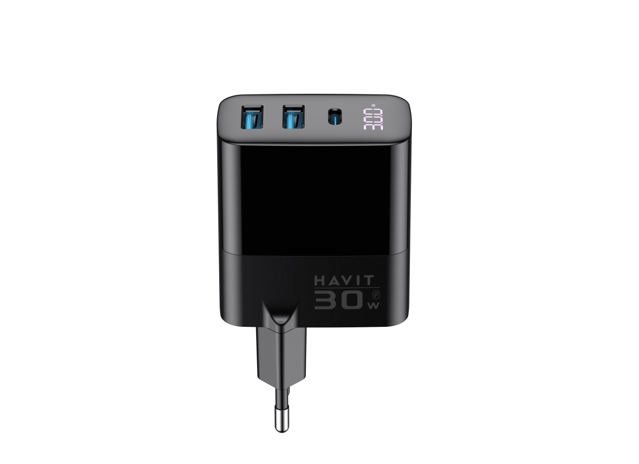 Incarcator priza Havit UCLE001 EU, 2 USB-A, 1 USB-C, 15W, Negru - 1 | YEO
