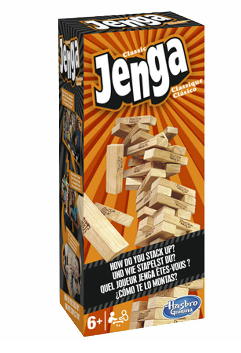 Joc Jenga Classic, Hasbro, Lemn, 6 ani+