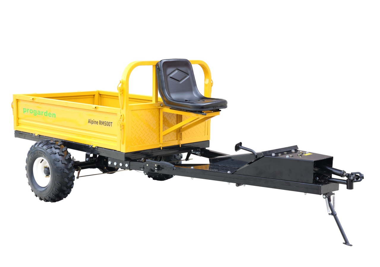 ProGARDEN Alpine RM500T Remorca cu tractiune 500kg, 1 osie, prindere bolt pentru motocultor, roti 19x7-8