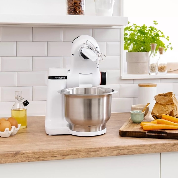 Robot de bucatarie Bosch MUMS2EW00, 700 W, 4 viteze, bol 3.8 l, Mixare planetara 3D, Alb - 1 | YEO