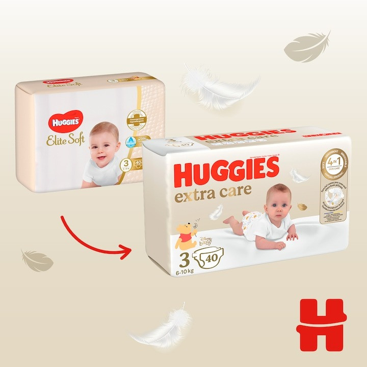 Scutece Huggies Extra Care 3 Jumbo, 6-10 kg, 40 buc - 2 | YEO