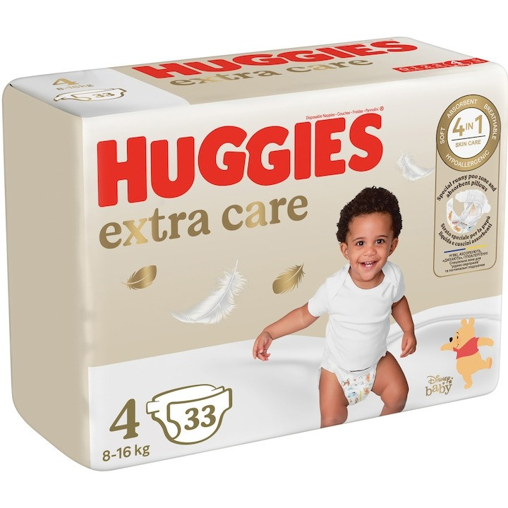 Scutece Huggies Extra Care 4 Jumbo, 8-16 kg, 33 buc - 1 | YEO