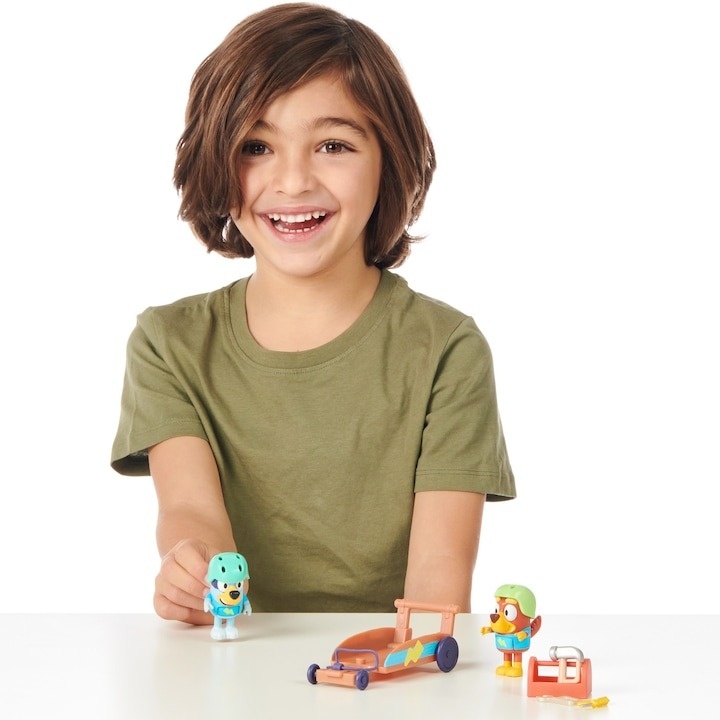 Set 2 figurine Bluey - Bluey & Rusty, Go-kart - 2 | YEO