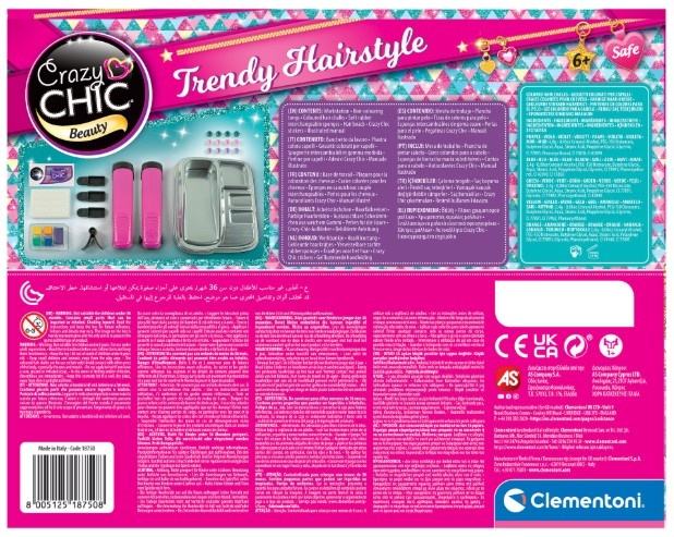 Set de joacă pentru păr Clementoni Crazy Chic - Trendy hairstyle - 2 | YEO