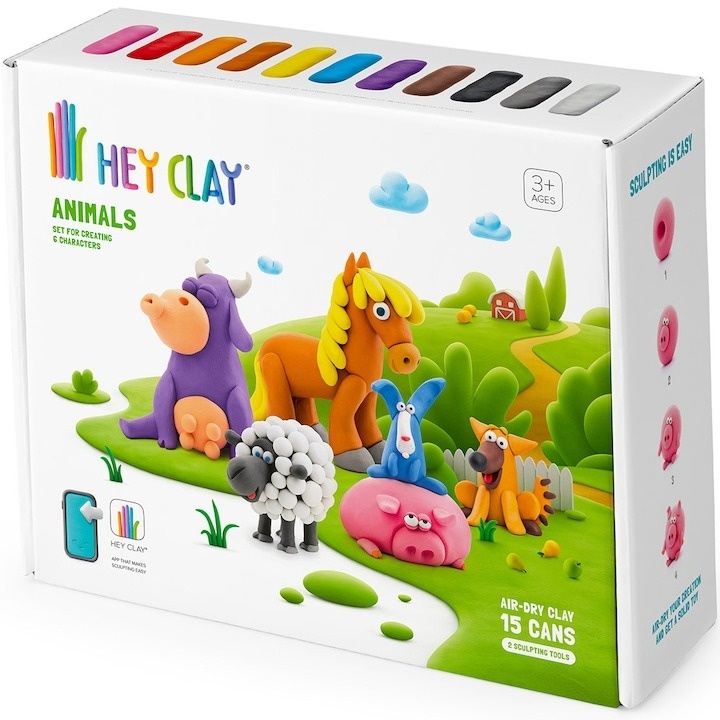 Set Hey Clay - Animals, 15 cutii - 1 | YEO