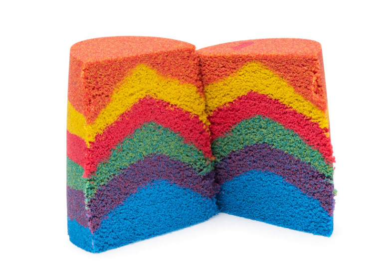 Set Kinetic Sand - Curcubeu cu accesorii, 383g