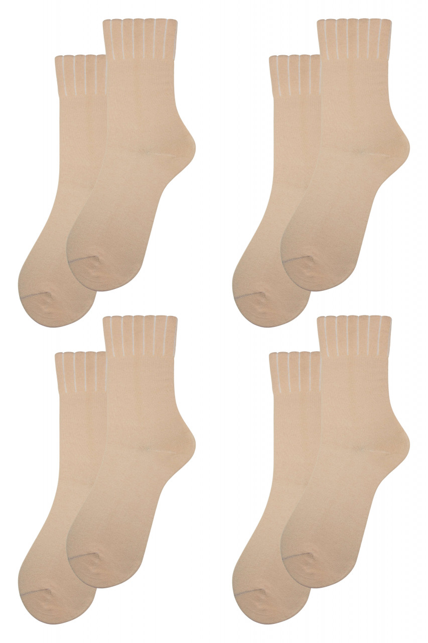Set Overall 4 perechi de sosete Medical cu Lycra, pentru diabetici, dama - Bej
