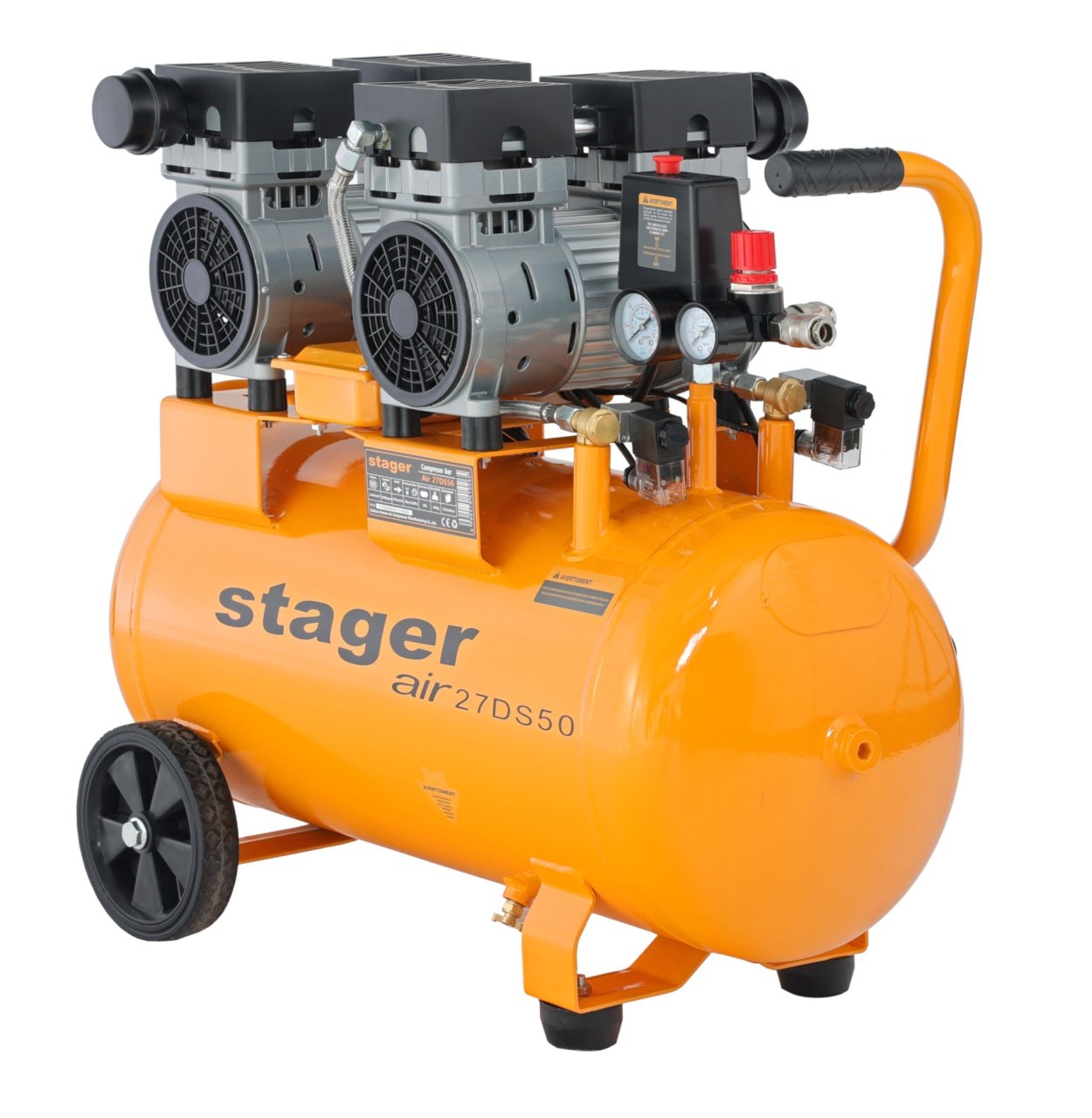 Stager Air 27DS50 compresor aer, 50L, 8bar, 270L/min, monofazat, angrenare directa, silentios