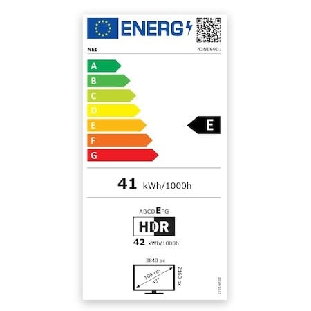 Televizor NEI LED 43NE6901, 109cm, Smart, 4K Ultra HD, Clasa E