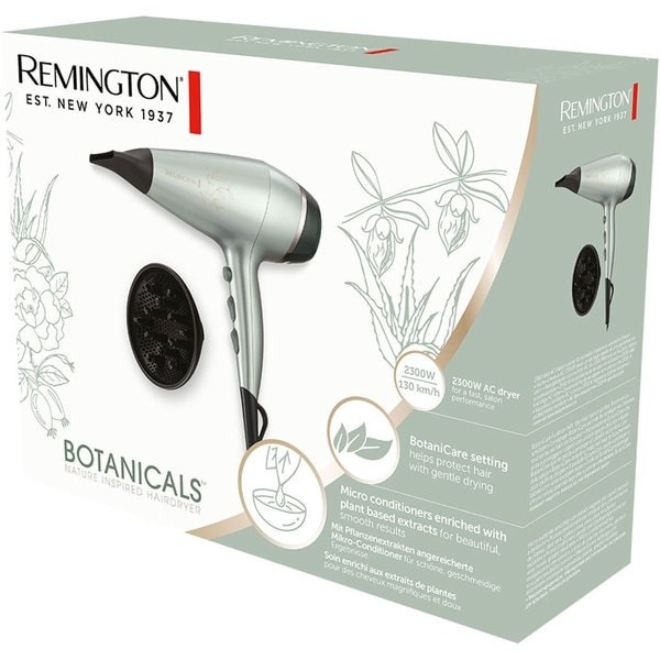 Uscator de par REMINGTON Botanicals AC5860, 2300W, 2 viteze, 3 trepte temperatura, verde fosforescent