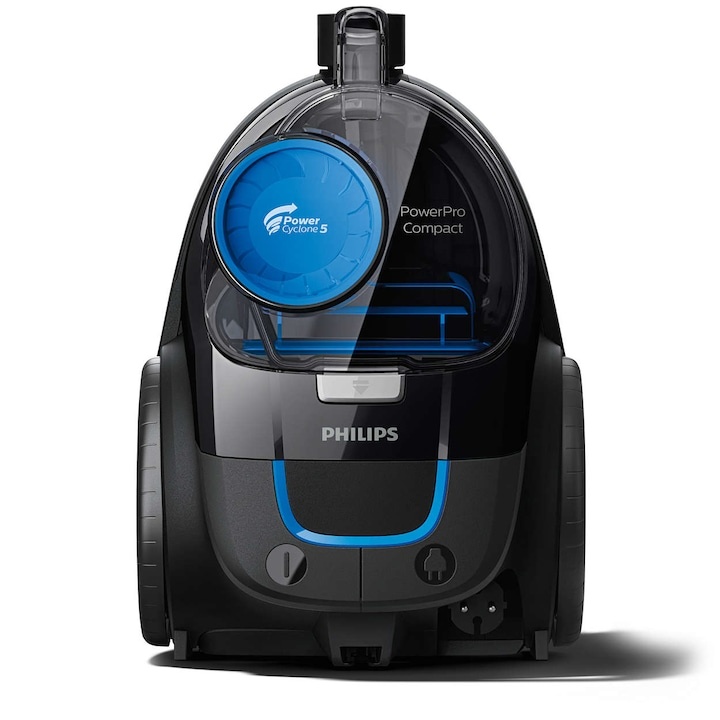 Aspirator fara sac Philips PowerPro Compact FC9331/09, 750W, PowerCyclone 5, Perii TriActive, Parchet, Filtru Anti-Alergic ECARF, Negru - 3 | YEO