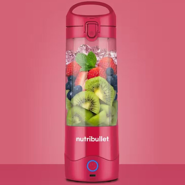 Blender portabil Nutribullet® NBP003MA, Cupa 475 ml, USB-C, Magenta - 1 | YEO