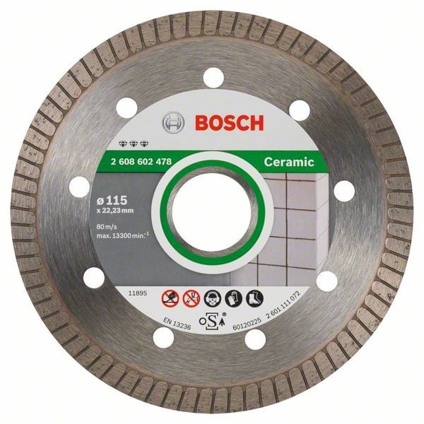 Bosch Disc diamantat Best for Ceramic Extra-Clean Turbo 115x22,23x1.4x7mm