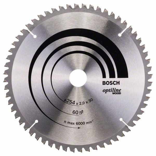 Bosch Panza fierastrau circular Optiline Wood, 254x30x2mm, 60T