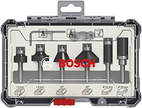 Bosch Set 6 freze de profilat canturi, frezare coplanară si refecare, tija 6mm - 1 | YEO