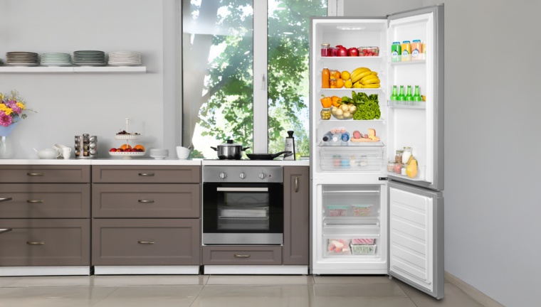 Combina frigorifica VIVAX CF-259ELF S, 262 L, Clasa E, Low Frost, Termostat reglabil, Iluminare LED, Suprafata painted metal, Usi reversibile, H 180 cm, Argintiu - 1 | YEO