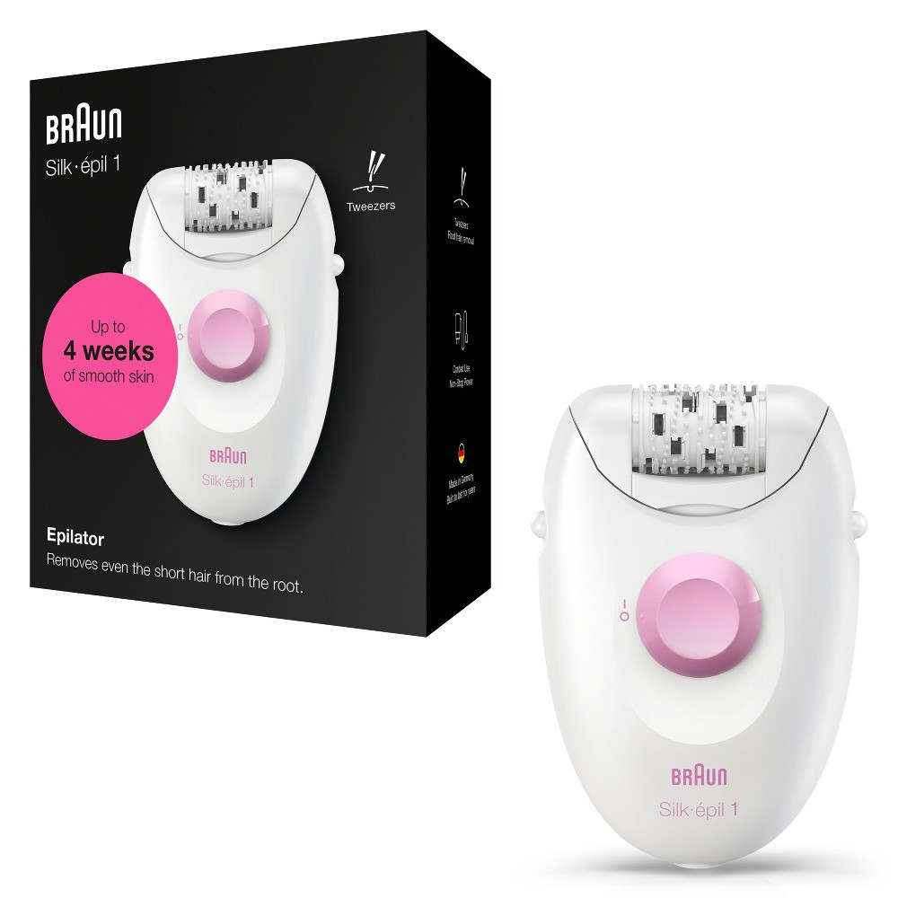 Epilator Braun Silk-epil 1 1-176, 20 de pensete, Alb / Roz - 2 | YEO