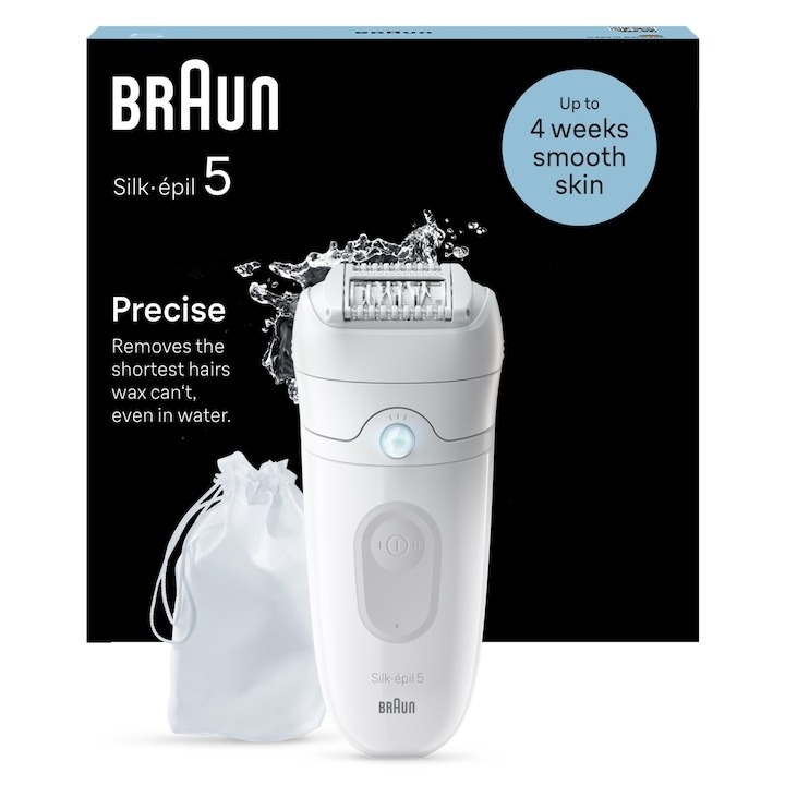 Epilator Braun Silk-épil 5 5-011, 40 pensete, 2 viteza, Alb/Gri - 2 | YEO