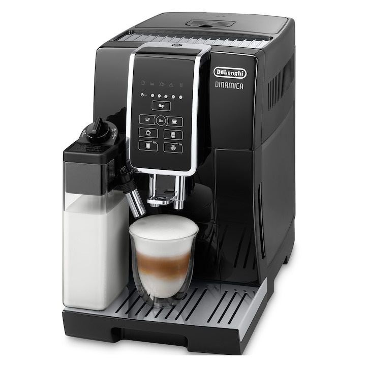 Espressor automat DE’LONGHI Dinamica ECAM 350.50.B, 1450W, 5 tipuri de bauturi, 15 bari, Carafa pentru lapte cu sistem LatteCrema, Negru - 1 | YEO