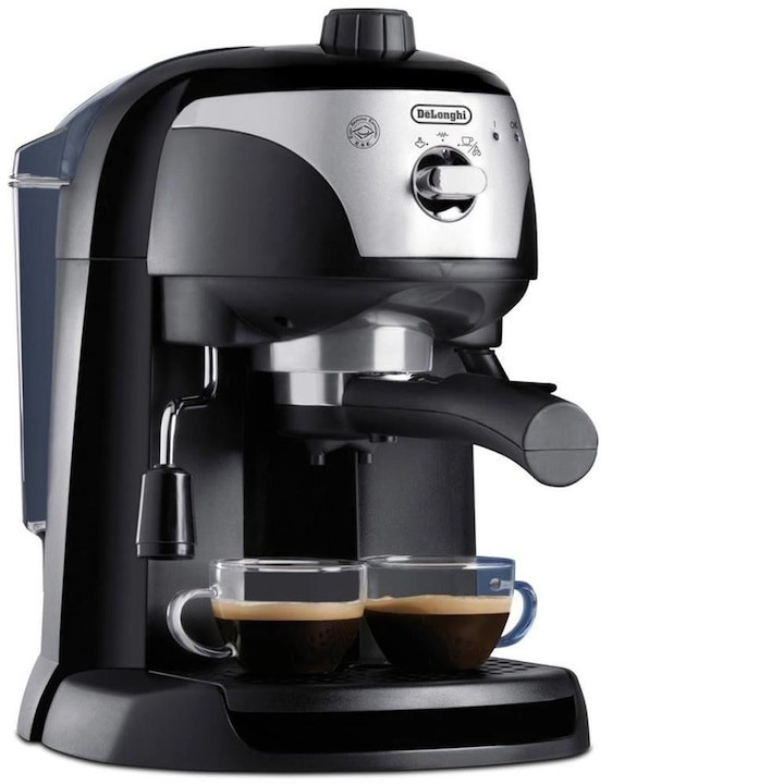 Espressor manual De\'Longhi EC221.B, 15 Bar, 1 l, dispozitiv spumare, sistem cappuccino, oprire automata, negru/ gri - 1 | YEO