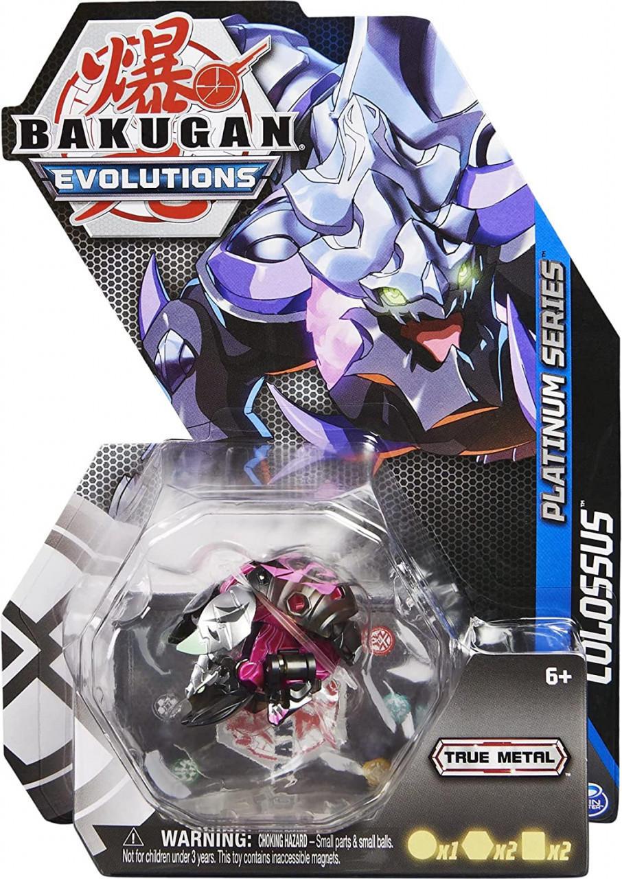 Figurina Bakugan Evolutions Platinum Series, Colossus, Negru-Mov, 6 cm