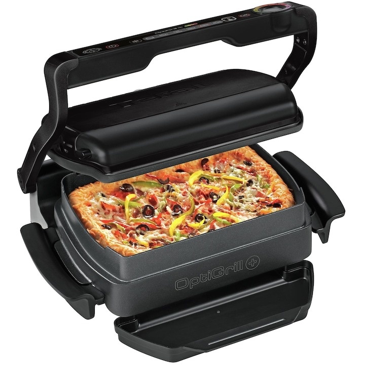 Gratar electric Tefal OptiGrill GC714834, 2000W, 6 programe automate de gatit, Senzor automat pentru gatit, Placi detasabile, Negru - 3 | YEO