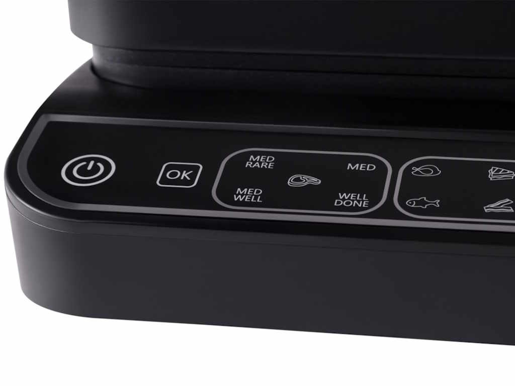 Gratar electric Tesla GR500BG, 2000 W, 10 programeLED, control digital, 30x23cm, negru/sticla