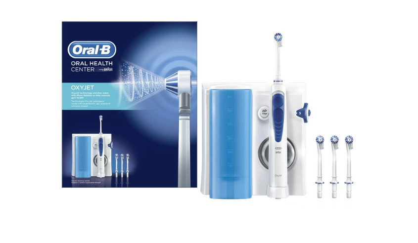 Irigator bucal Oral B, 5 trepte de intensitate, 4 capete intradentare, 600 ml, Alb
