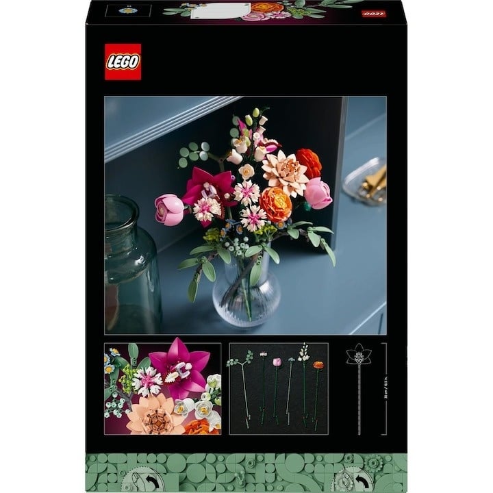 LEGO® Botanicals - Frumos buchet de flori roz 10342, 749 piese