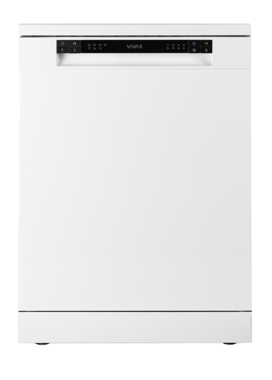 Masina de spalat vase VIVAX DW-601262C, 12 Seturi, 6 Programe, Clasa E, Eco, Doua cosuri, Spalare 360°, Intensiv, Quick Wash, Half load, Control touch cu iluminare LED, Blocare acces copii, Avertizare sare, Protectie overflow, 60cm, Alb