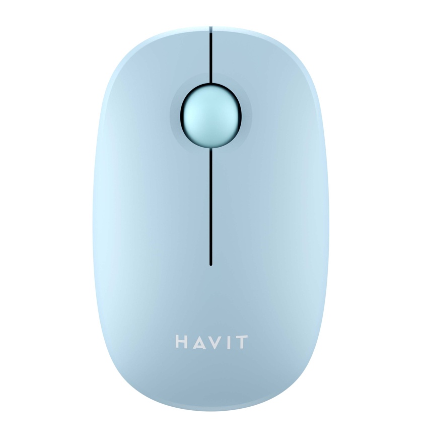 Mouse office wireless HAVIT MS57GT, Ergonomic, 1600 dpi, 3 butoane, Bluetooth 2.4 GHz, Albastru