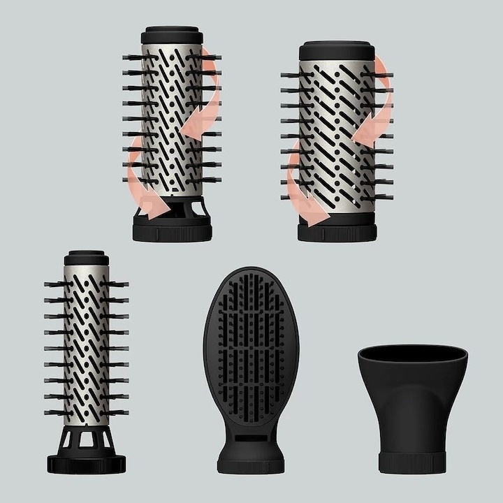 Perie rotativa cu aer cald Rowenta Brush Activ UB9540F0, 1000 W, 2 viteze, Jet de aer rece, Invelis ceramic, Argintiu/Negru - 1 | YEO