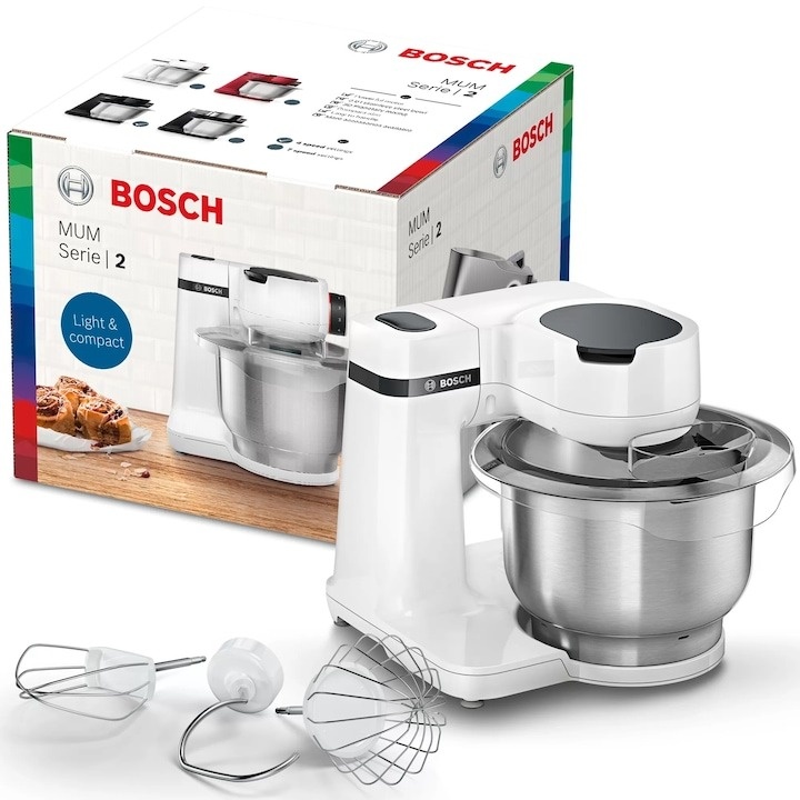 Robot de bucatarie Bosch MUMS2EW00, 700 W, 4 viteze, bol 3.8 l, Mixare planetara 3D, Alb - 2 | YEO