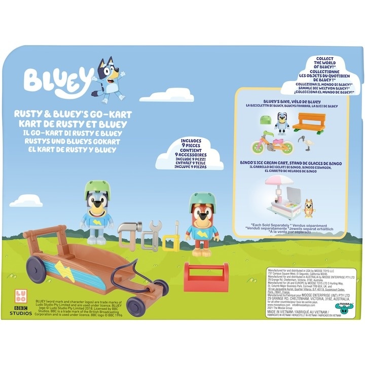 Set 2 figurine Bluey - Bluey & Rusty, Go-kart - 3 | YEO