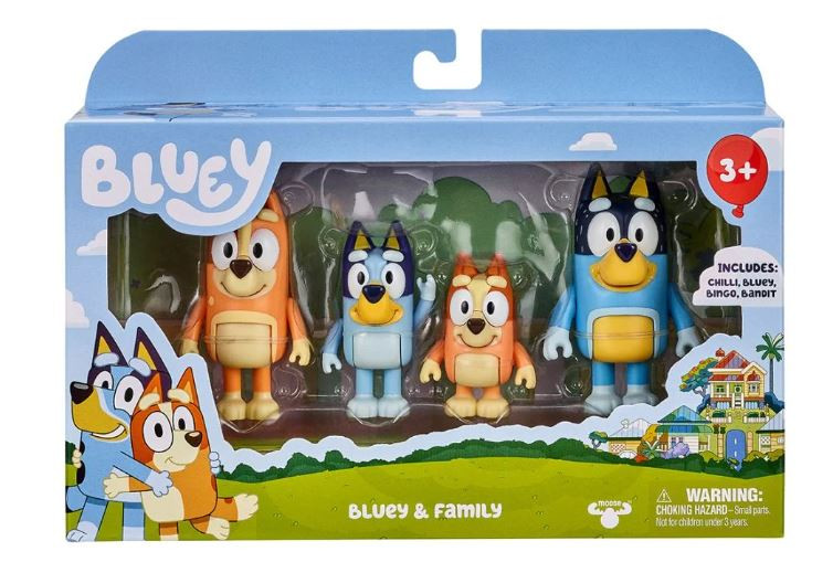 Set 4 figurine Bluey - Bluey & Family