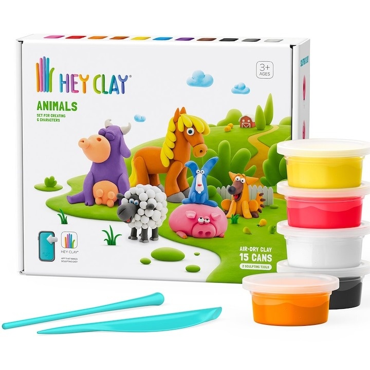 Set Hey Clay - Animals, 15 cutii - 2 | YEO