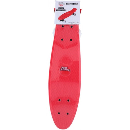 Skateboard No Fear pentru copii, 57x15x9cm PP/PVC, Rosu