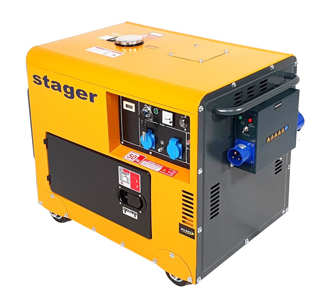 Stager DG 5500S+ATS Generator insonorizat 5kVA, monofazat, diesel, pornire electrica, automatizare