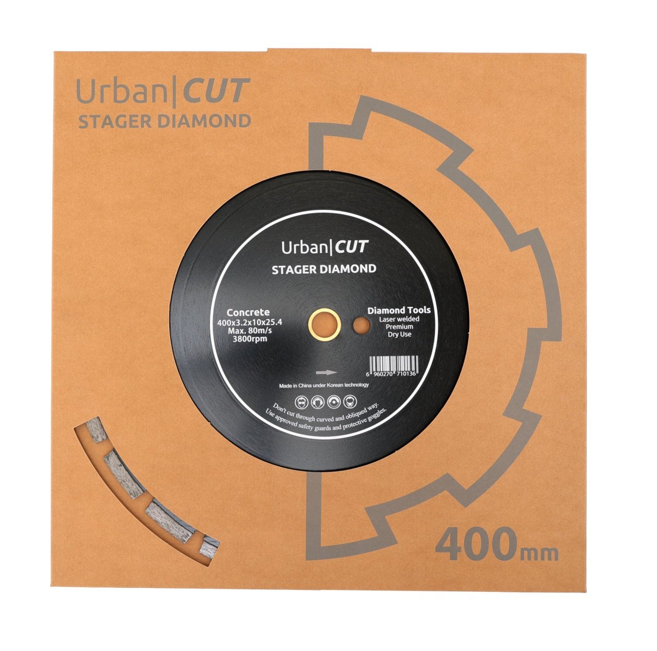 Stager URBAN CUT Disc diamantat 400x3.2x10x25.4-P pentru beton/asfalt - 1 | YEO