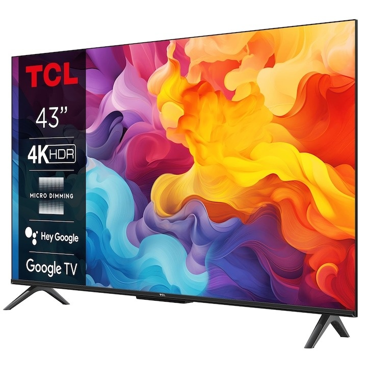 Televizor TCL LED 43V6B, 108 cm, Smart Google TV, 4K Ultra HD, Clasa F - 1 | YEO