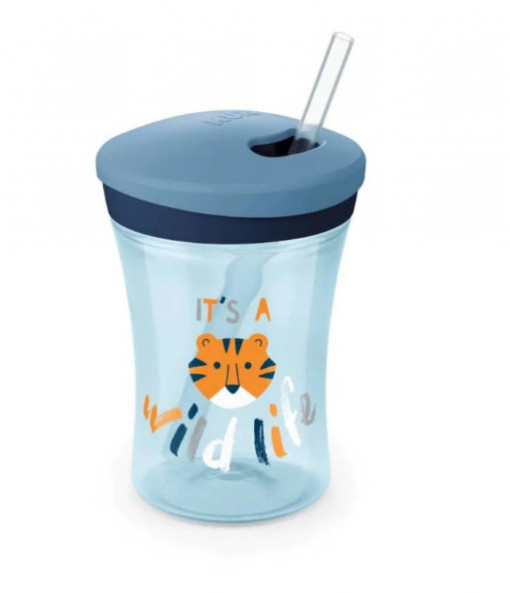 Cana cu pai NUK, 230 ml, 12+ luni, Bleumarin
