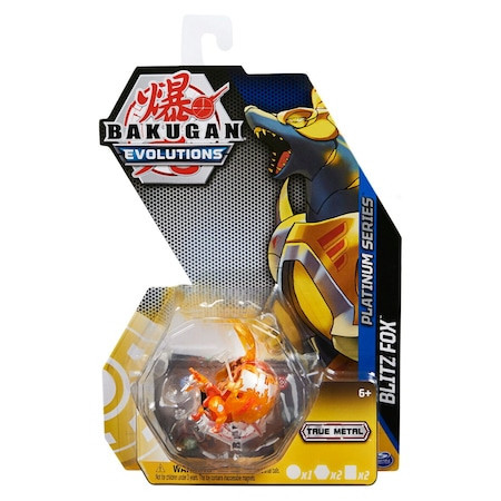 Figurina Metalica Bakugan Evolutions, Blitz Fox Portocaliu, 6cm