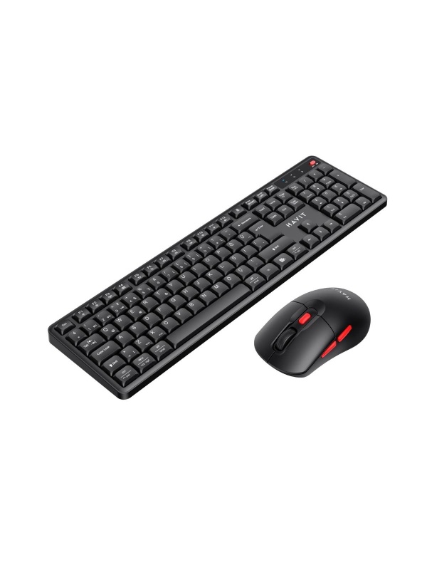 Kit tastatura si mouse office HAVIT KB261WB, US layout, Wireless 2.4Ghz/ 5.1 Bluetooth, Negru
