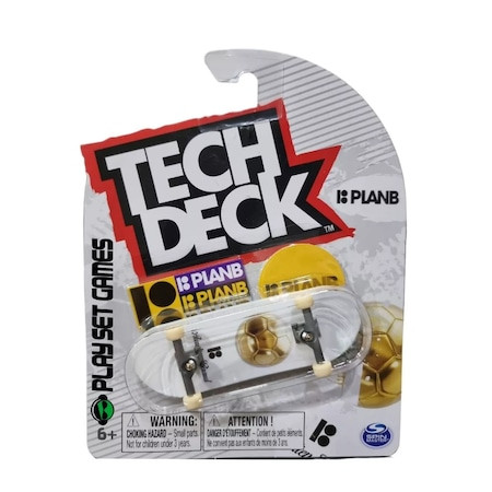 Mini placa skateboard Tech Deck PlanB, Alb, 9 cm