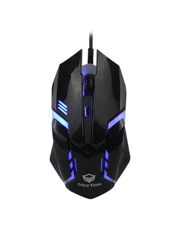 Mouse gaming cu fir Meetion M371, Lungime cablu 1.5 m, 1600 dpi, Iluminare RGB, 124 x 67 x 40 mm, Negru