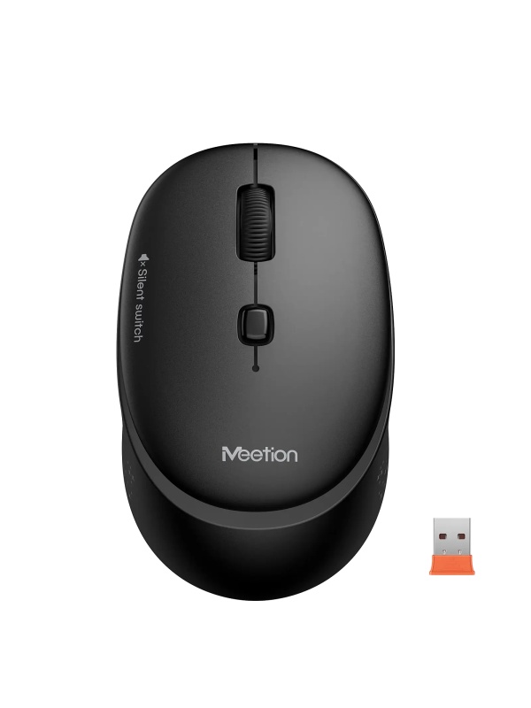 Mouse office wireless Meetion R571, Baterii AA, 2.4 GHz, 1600 dpi, 106 x 63 x 38.5 mm, Negru