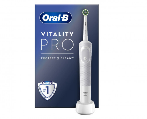 Periuta de dinti electrica Oral-B Vitality Pro, Curatare 2D, 3 programe, 1 Incarcator, 1 Capat, Alb